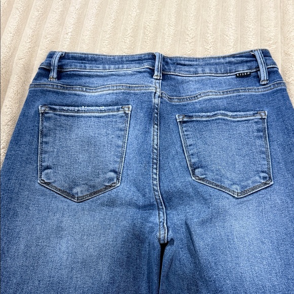 High-Rise Wide-Leg Women's Jeans in Deep Blue Wash - Picture 5 of 6